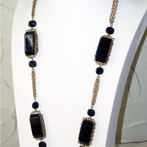 Miriam Haskel Russian Gold Chain and Lucite Necklace